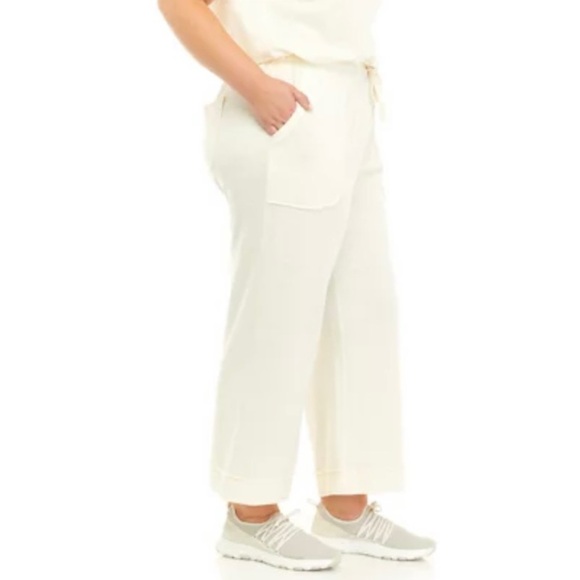 Wonderly Peach Tie-waist Cropped Wide Leg Pants - Picture 3 of 8